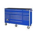 Extreme Tools Roller Cabinet, 19 Drawer, Blue/Chrome, 72 in W x 25 in D RX722519RCBL